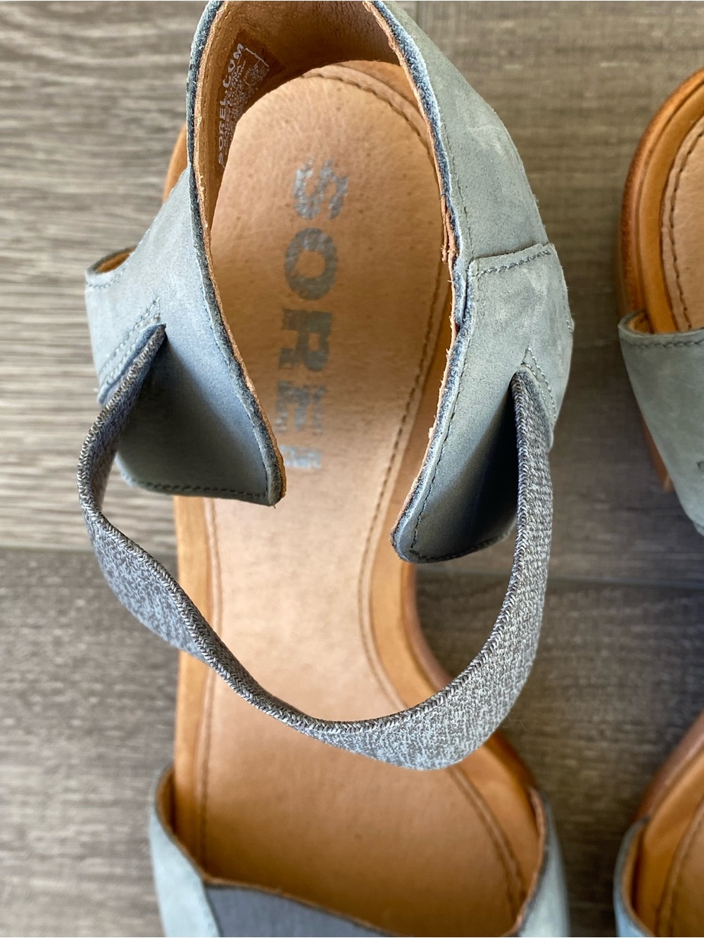 SOREL Nadia Blue Elastic Slingback Block Heel Sandals Women’s Size 10 - Picture 10 of 14